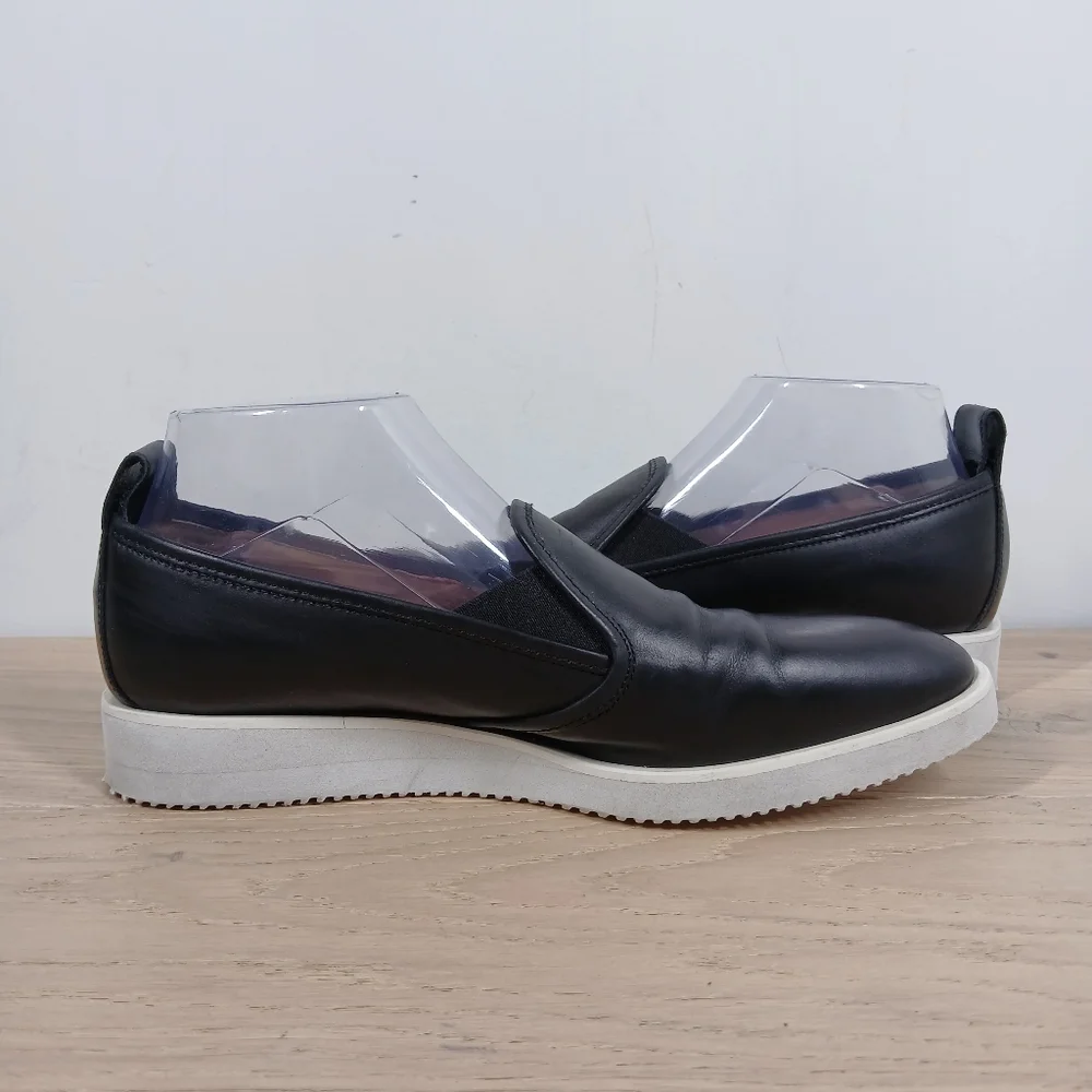 Everlane Black Leather‎ Modern Loafer Slip-On Platform Shoes 1390 - Picture 2 of 11